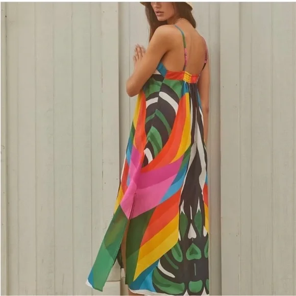 FARM Rio Macaw Colorful Striped Swim Coverup - Picture 3 of 7